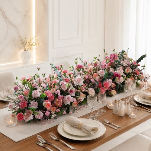 Blush Romance Floral Runner