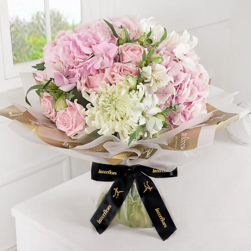 Luxury Hydrangea and Disbuds Hand Tied