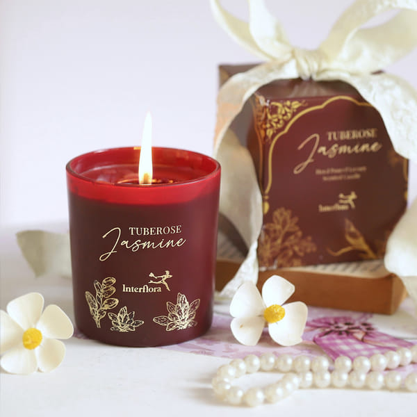 Tuberose Jasmine Scented Candle - 150gms