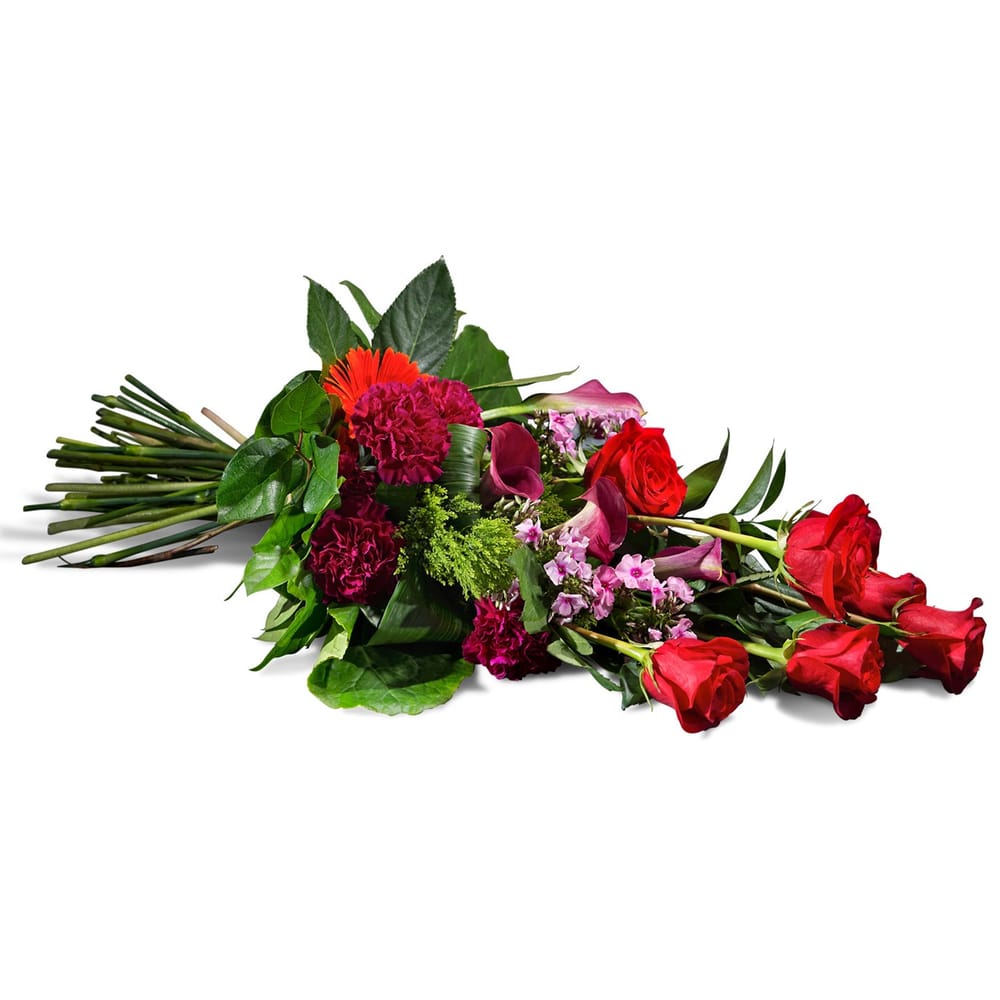 Horizontal bouquet in red shades: Order Flowers Online
