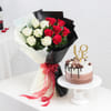 Gift 12 Roses Bouquet with Cake