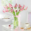 Gift 20 Pink Calla Lilies in Glass Vase