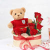 6 Red Roses And Teddy Valentine's Gift Combo
