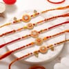 Gift Auspicious Floral Rakhi with Baklava Hamper