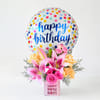 Balloon and Flower Arrangement for Birthday