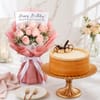 Birthday Rose Bouquet and Caramel Cake Combo