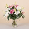 Bouquet of Pink and White Liliums