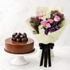 Choco Craze Cake and Purple Flowers Combo