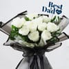 Buy Classic White Rose Bouquet for Fathers Day