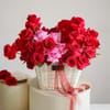 Crimson Vows of 46 Mixed Red Rose Bunch