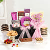 Gift Delightful Snacks And Floral Surprise Hamper