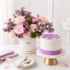 Dreamy Purple Blooms and Cake Combo