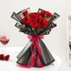 Elegant 12 Red Roses Bouquet For Valentine's Day
