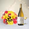 Elegant Blooms And Wine Combo Online