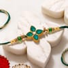 Gift Emerald Clover Rakhi & Kaju Katli Gift Hamper