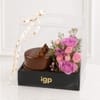 Gift Enchanted Mini Cake & Flowers Hamper