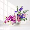 Enchanted Orchid & Rose Basket Arrangement