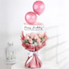 Enchanting Blooms And Balloons Bouquet Online