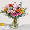 Floral connection - multicolored bouquet with liliums