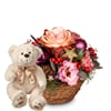 Flower arrangement 'Froehliche Weihnachtszeit' with teddy be Online