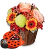 Flower arrangement 'Happy Surprise' with Munz chocolate lady Online