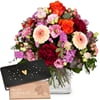 Flower bouquet 'Birthday' with Munz bar of chocolate 'Heart' Online