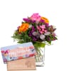 Flower bouquet 'Blossom Beauty' with Munz bar of chocolate ' Online