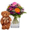 Flower bouquet 'Blossom Beauty' with teddy bear