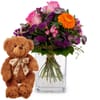 Flower bouquet 'Blossom Beauty' with teddy bear