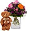 Flower bouquet 'Blossom Beauty' with teddy bear 'Bruno' Online
