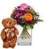 Flower bouquet 'Blossom Beauty' with teddy bear 'Bruno' Online