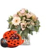 Flower bouquet Delicate Colors with Munz chocolate ladybird Online
