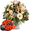 Flower bouquet Delicate Colors with Munz chocolate ladybird Online