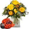 Flower bouquet 'Little Sunshine' with Munz chocolate ladybir