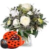 Flower bouquet New Year s Eve with Munz chocolate ladybird Online