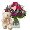 Flower bouquet 'Sweet Bloom' with teddy bear Online