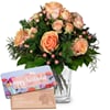 Flower bouquet 'Tender Winter Roses' with Munz bar of chocol Online