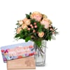 Flower bouquet 'Tender Winter Roses' with Munz bar of chocol Online