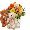 Flower bouquet 'Wonderful Day with Lily' with two teddy bear Online