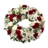 Funeral wreath in red and white Online