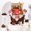Indulgent Chocolate Treats Hamper In Faux Leather Basket Online