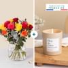 Multicolored roses and candle - Roses multicolores et bougie Online