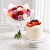Multicoloured Roses & Berries Delight Cake Combo