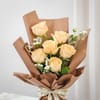 Buy Peach Rose Bouquet & Biscoff Cake Combo