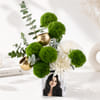 Personalized White Disbuds & Green Carnations Arrangement