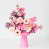 Gift Pink Blossom Arrangement In Lilac Coupe Vase