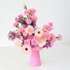 Buy Pink Blossom Arrangement In Lilac Coupe Vase