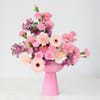 Shop Pink Blossom Arrangement In Lilac Coupe Vase