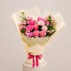 Buy Pink Rose Bouquet and Cake Combo