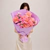 Buy Pink Vintage Cake and Rose Bouquet Combo